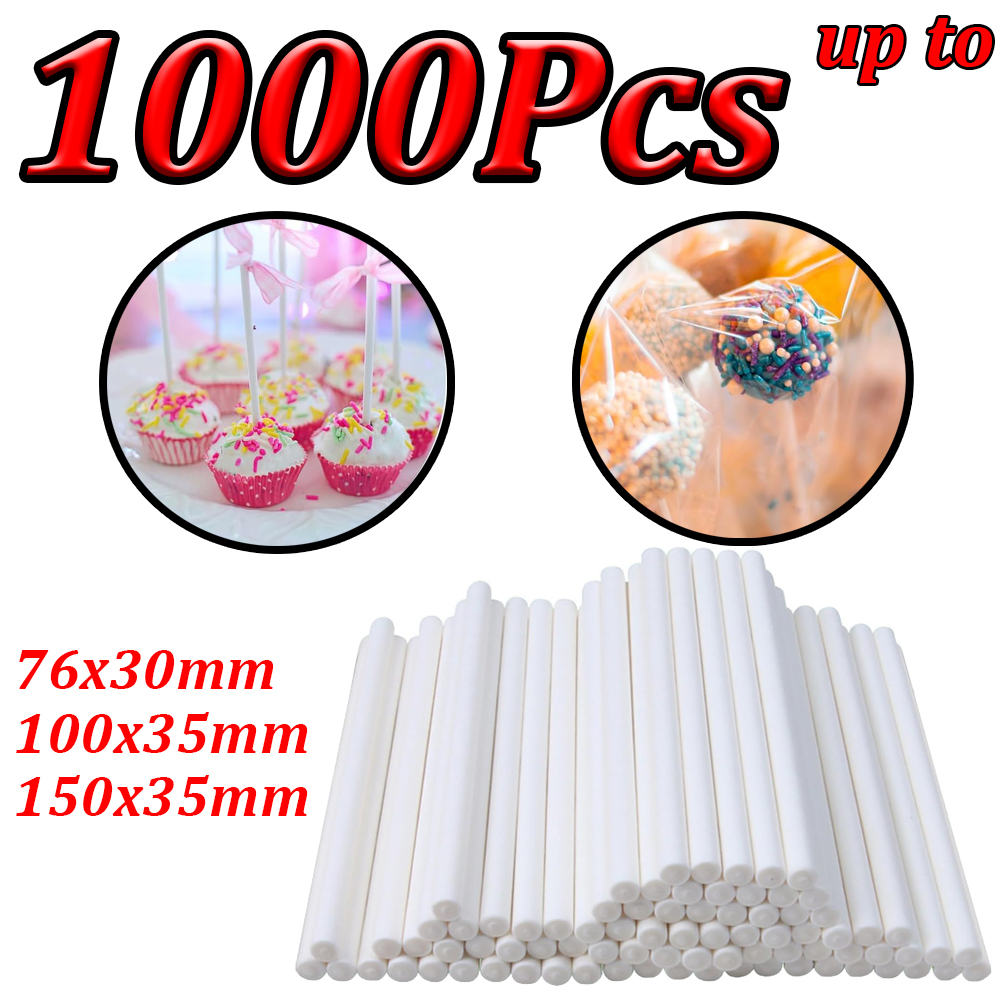 Cotton Candy Cone - ไม้เสียบลูกอมกระดาษสีขาวล้วน 100-1000 ชิ้น สำหรับงานปาร์ตี้ งานเลี้ยงอาหารค่ำ งาน