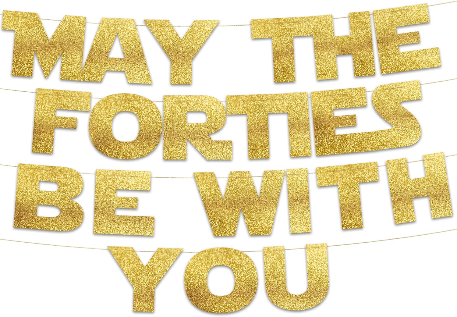 Party Banner Gold - ป้ายแบนเนอร์ May The Forties Be With