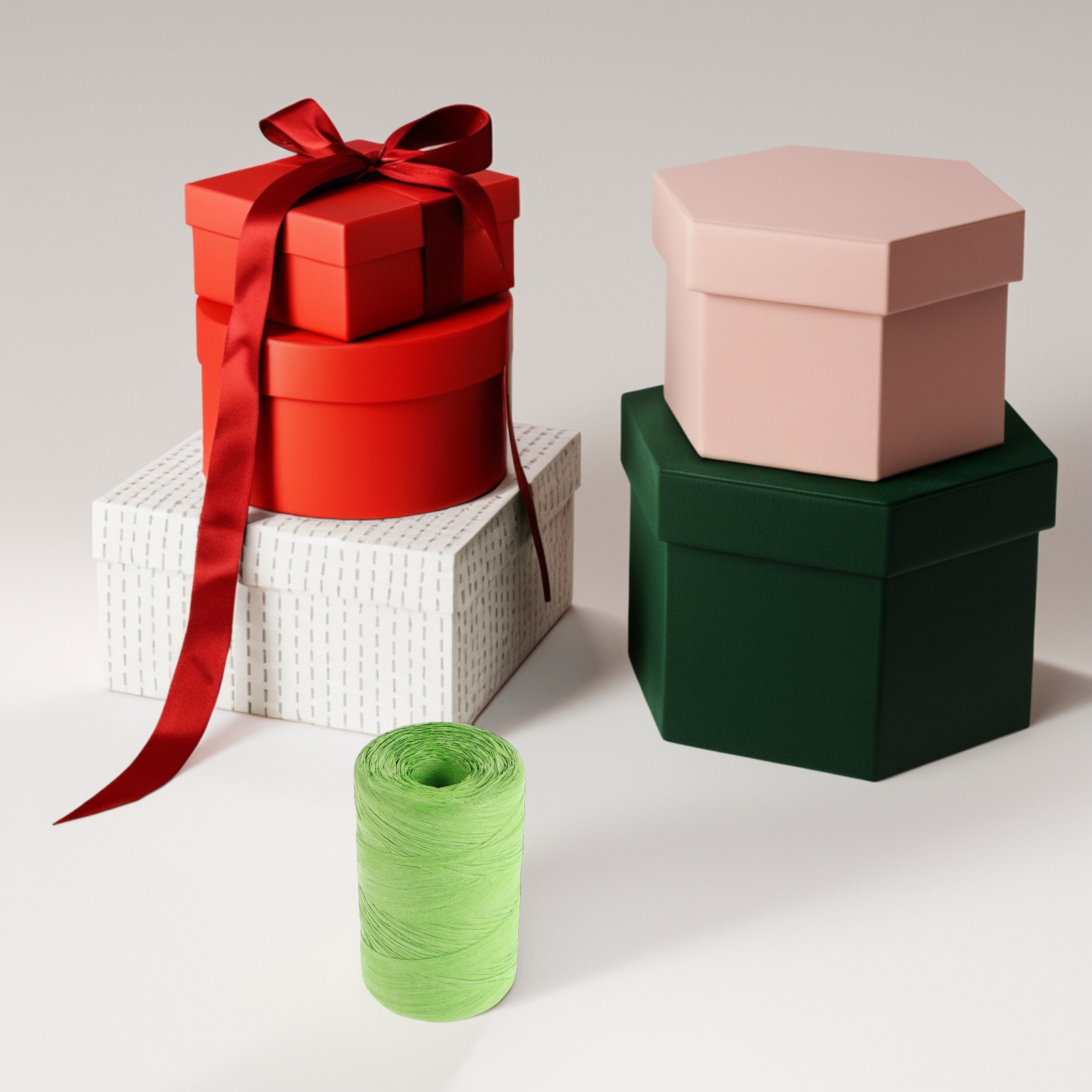 Papercraft Supply Ribbon - ริบบิ้นกระดาษราฟเฟียแบนหลากสี สำหรับห่อช่อดอกไม้ ผูกกล่องของขวัญ และงานฝีมือ DIY
