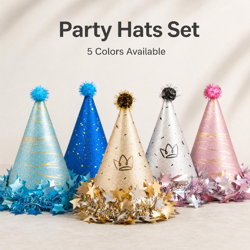 Party Hat Cone - หมวกทรงกรวยประดับเลื่อมสไตล์ Ins สำหรับงานวันเกิดเด็กและผู้ใหญ่ อุปกรณ์ตกแต่งงานปาร์ตี้ อุปกรณ์สำหรับงานวันเกิดเด็ก