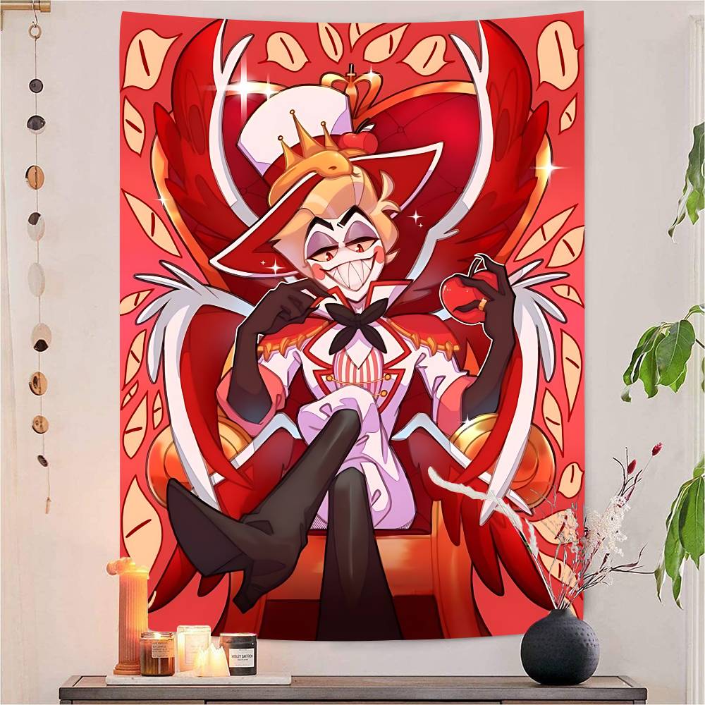 Dessert Table Backdrop - อลาสทอร์ H-Hazbin Hotel ฉากหลังถ่ายภาพ สำหรับงานเบบี้ชาวเวอร์ งานวันเกิดเด็กผู้หญิง