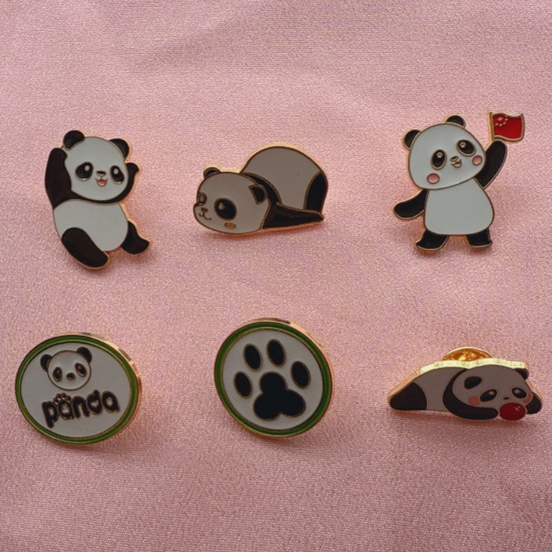 6 ชิ้นการ์ตูนจีนแพนด้าเข็มกลัด - Supply Event บทวิจารณ์และราคา