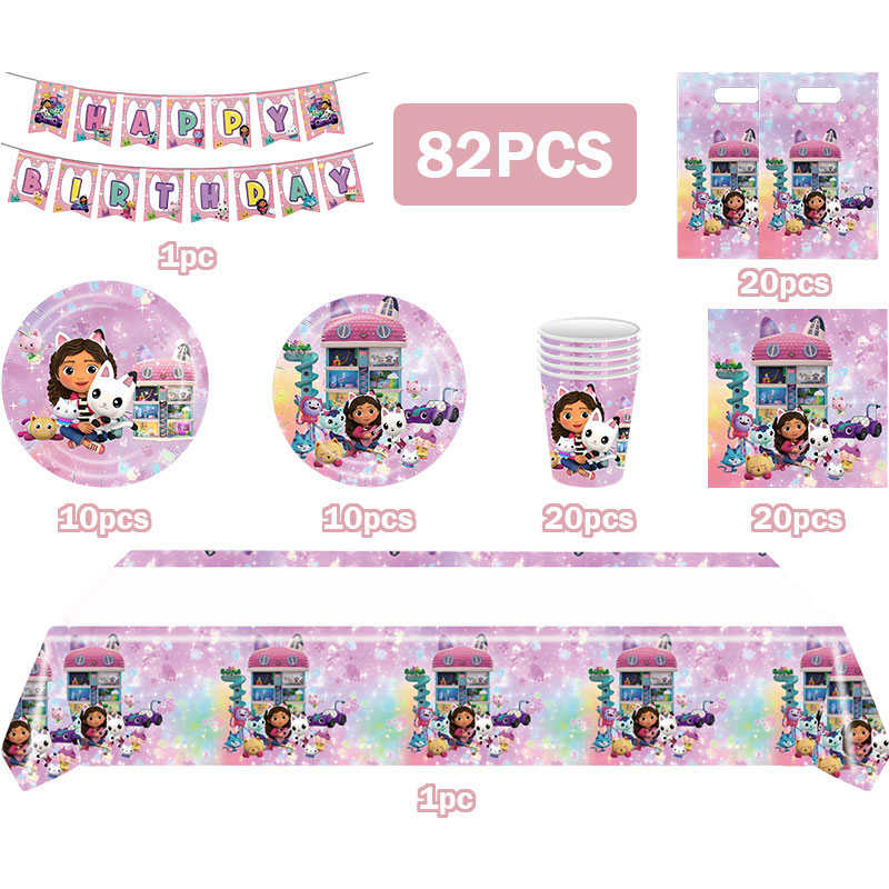 ชุดตกแต่งงานวันเกิดธีมแมวแก๊บบ - Table Cloth Disposable บทวิจารณ์และราคา