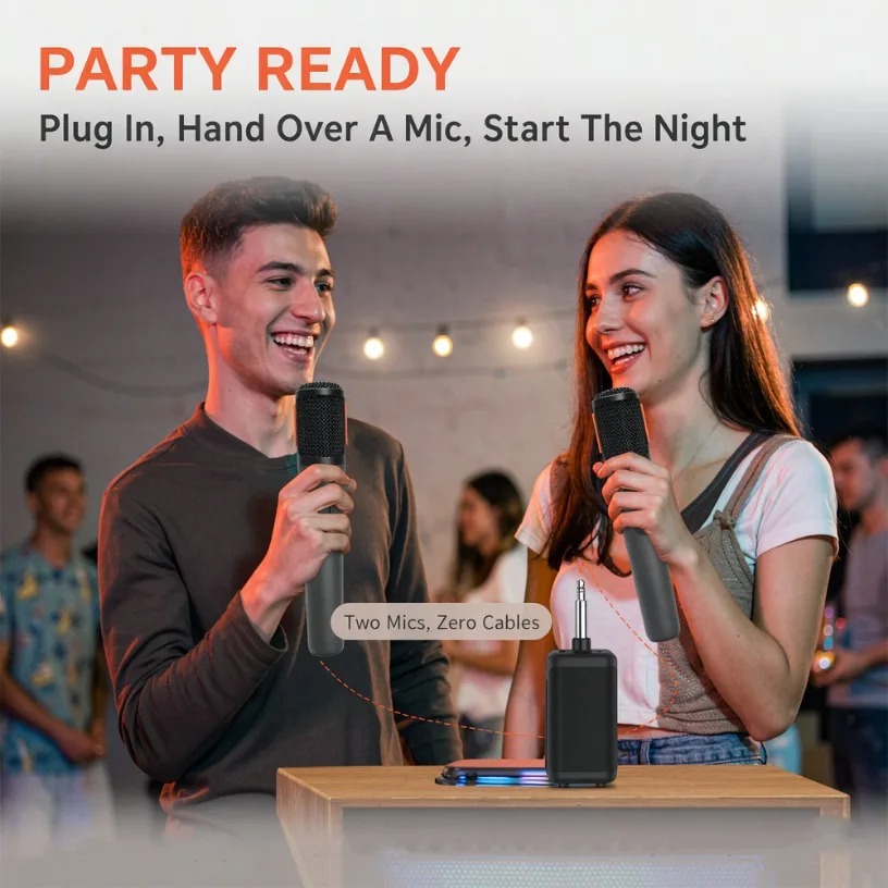 ไมโครโฟนไร้สายแบบมือถือคู่ AES - Event & Party Supply Photos บทวิจารณ์และราคา