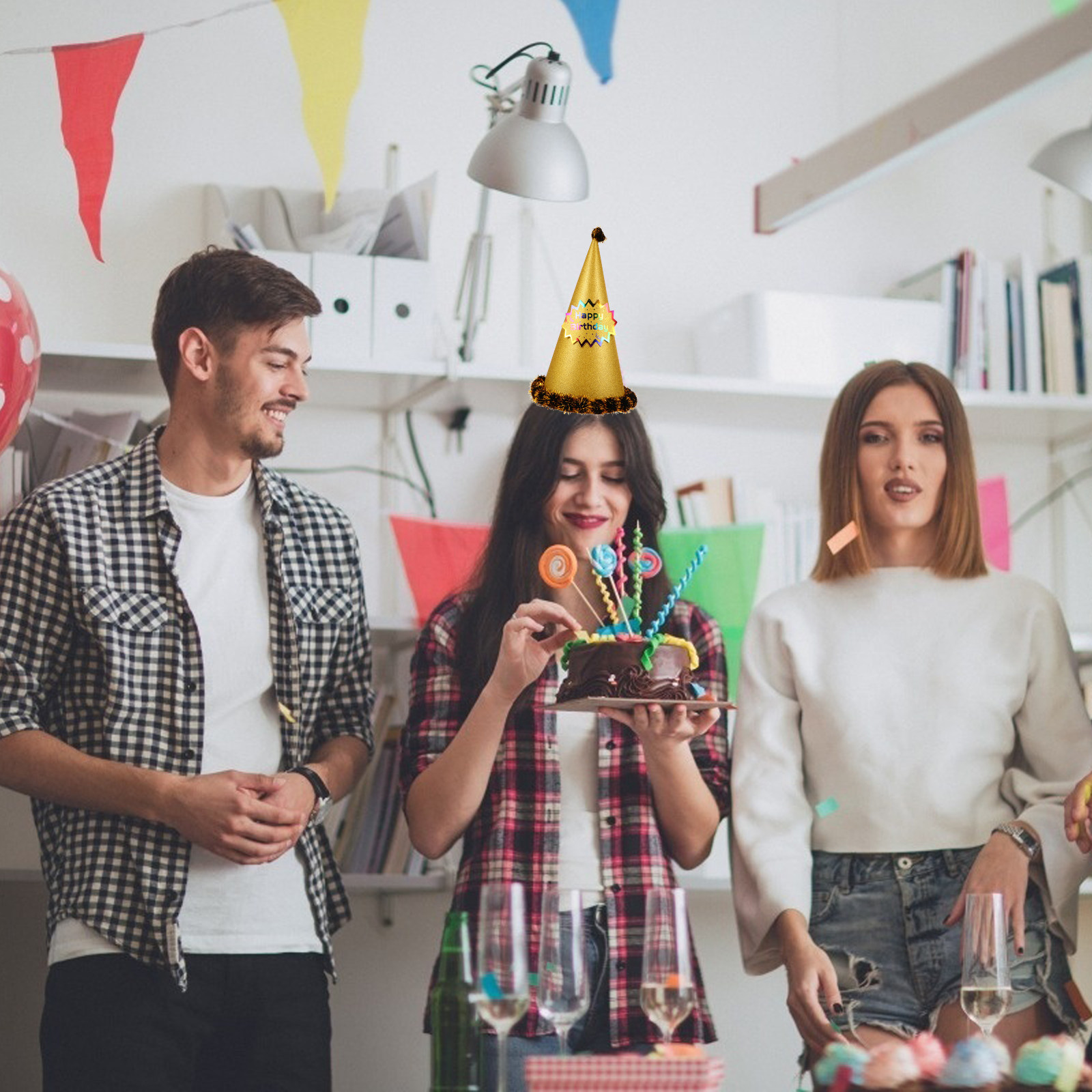 หมวกปาร์ตี้ทรงกรวยสีทอง หมวกตก - Party Hat Cone บทวิจารณ์และราคา