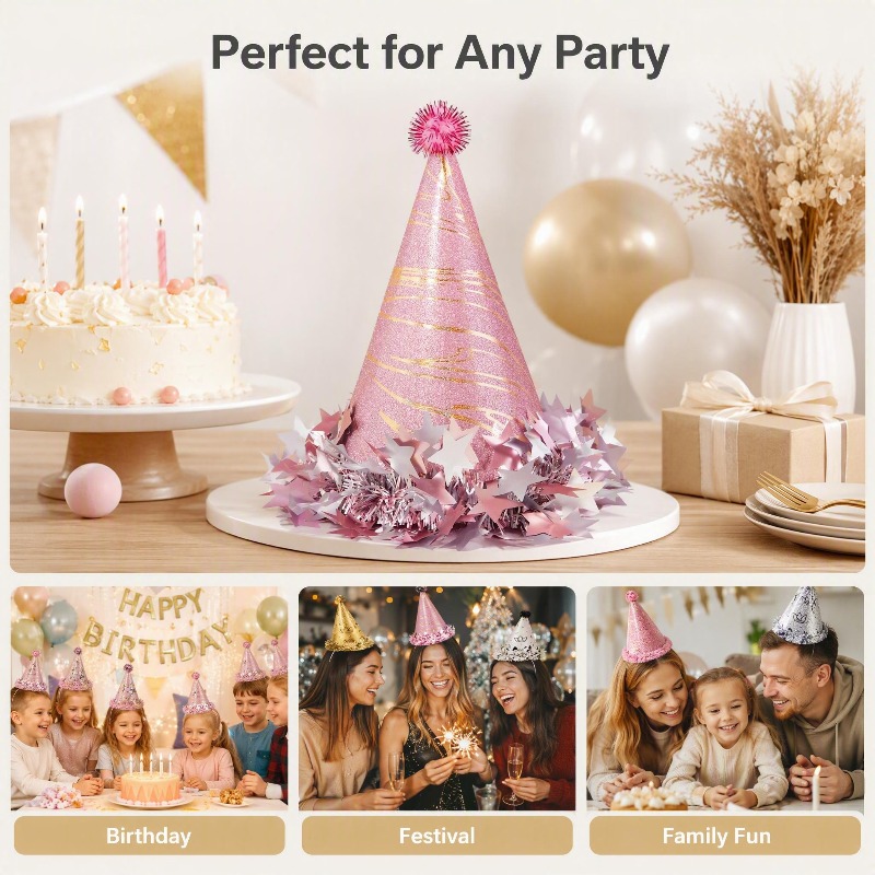 หมวกทรงกรวยประดับเลื่อมสไตล์ I - Party Hat Cone บทวิจารณ์และราคา
