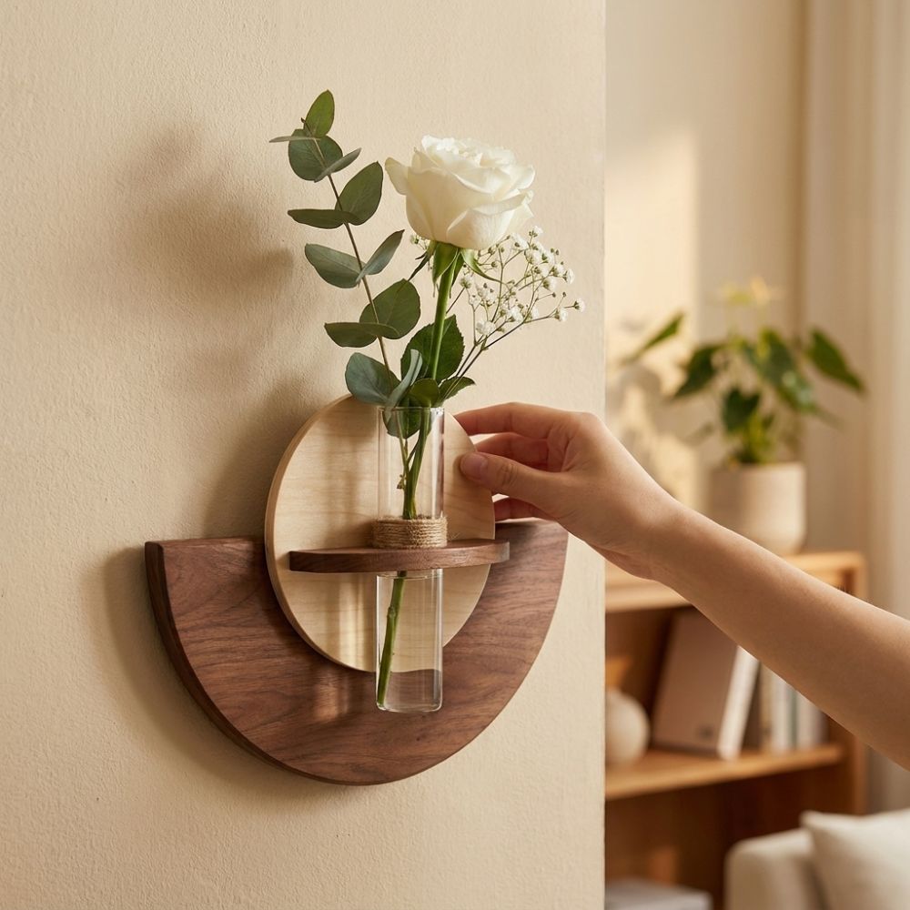 ชั้นวางดอกไม้ติดผนังไม้รูปวงรี - Flower Wall Panel บทวิจารณ์และราคา